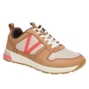 Vionic Rechelle Toffee Nubuck Nylon Sneaker Size 8.5